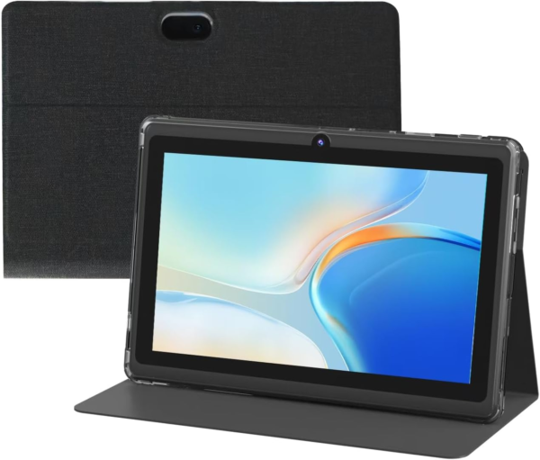 7 Inch Android Tablet, 7 Inch HD IPS Touchscreent, Quad-Core, 4GB RAM 32GB ROM 1TB Expand, 2MP + 5MP Dual Camera, Wifi 6 Bluetooth 3000 Mah Battery Tab Tablet with Case.