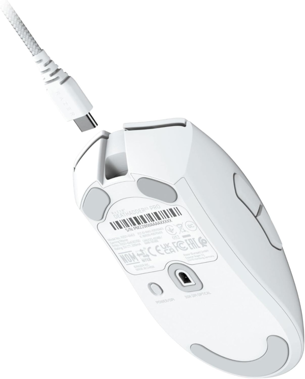 Deathadder V3 Pro Wireless Gaming Mouse: 64G Lightweight Ergonomic - 30K DPI Optical Sensor - Gen-3 Optical Switches - 8 Programmable Controls - up to 90 Hr Battery - White - Image 10