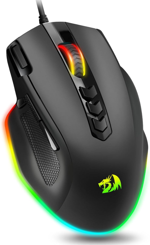 Wired Gaming Mouse, RGB Backlit Ergonomic Gamer Mouse up to 8000 DPI, 11 Programmable Buttons & 7 Backlit Modes, Extra Sniper Button, Mouse Gamer for Windows PC Gamers, M614