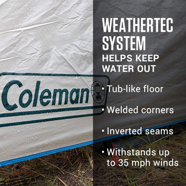 Cabin Camping Tent with Screened Porch, 4/6 Person Weatherproof Tent with Enclosed Screened Porch Option, Includes Rainfly, Carry Bag, Extra Storage, and 10 Minute Setup - Image 3