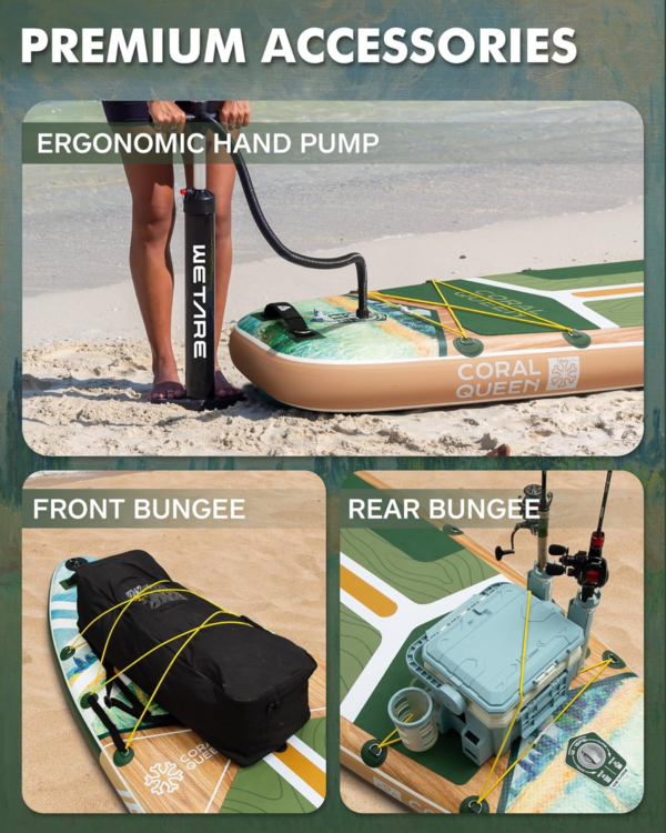 11'6"X35" Inflatable Paddle Board, 450Lbs Extra Wide Stand up Sup Board for Adults, Blow up Paddleboard Kayak Non-Slip Stable Deck Boat for Yoga Fishing Surf - Image 6