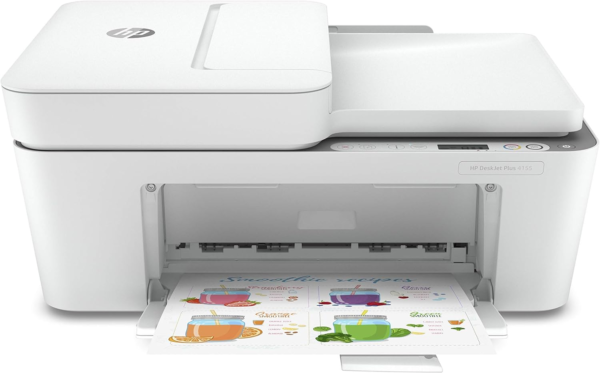 Deskjet plus 4155 Wireless All-In-One Printer - Compact Inkjet Printer with Mobile Printing, Scanner, Copier, Bluetooth, Home Office & Wifi Compatible - 3XV13A (Renewed)