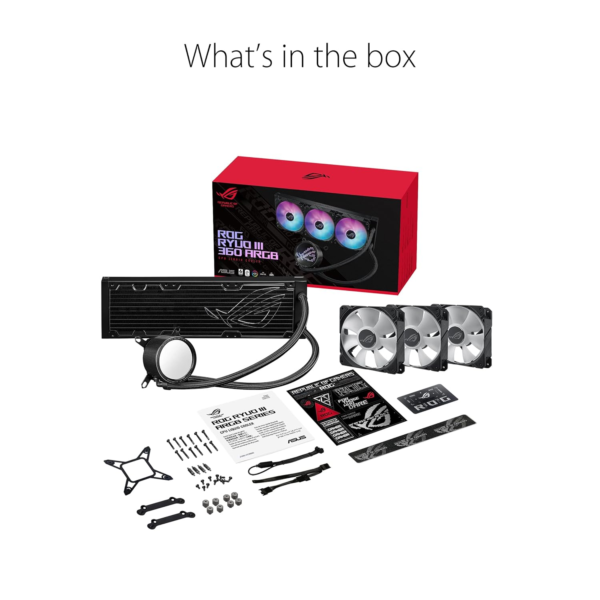 ROG RYUO III 360 ARGB All-In-One AIO Liquid CPU Cooler 360Mm Radiator, Asetek 8Th Gen Pump Solution, Anime Matrix™ LED Display and ROG AF 12S ARGB Fan. - Image 5