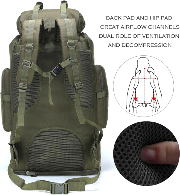 Hiking Backpack for Men 70L/100L Camping Backpack Military Rucksack Molle 3 Days Assault Pack for Climbing - Image 3