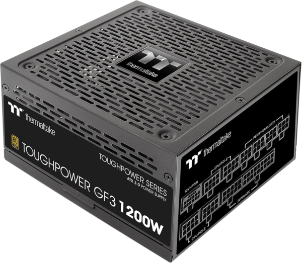 Toughpower GF3 1200W, True 600W 12VHPWR Connectors on PSU & NVIDIA RTX 40 Series, ATX 3.0/PCI-E 5.0 Ready, 80+ Gold, Sli/Crossfire Ready Power Supply, PS-TPD-1200FNFAGU-4, 10 Year Warranty
