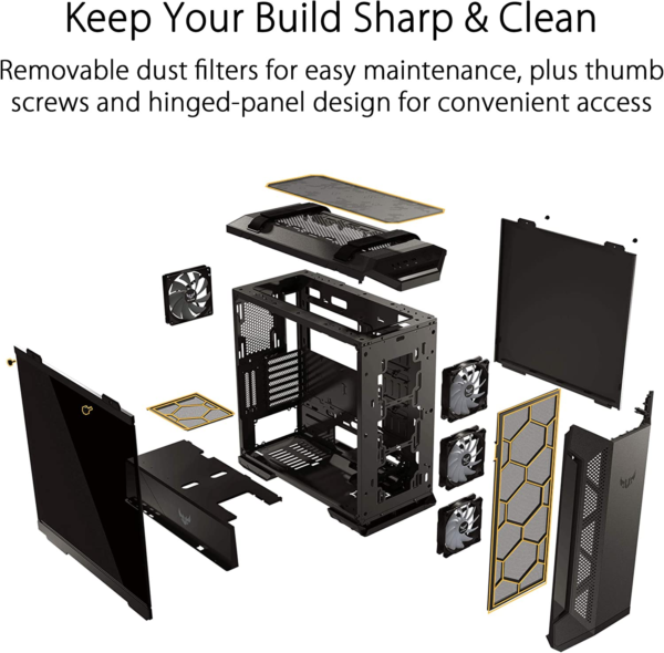 TUF Gaming GT501 Mid-Tower Computer Case for up to EATX Motherboards with USB 3.0 Front Panel Cases GT501/GRY/WITH Handle - Image 4