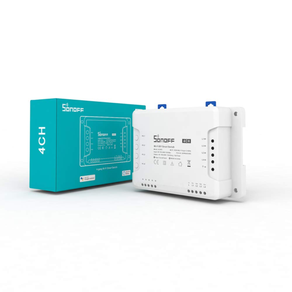 4CH R3 Smart Switch,4 Independently Channel Wifi Remote Time Switch, LAN Control, Inching/Self -Locking Mode, Works with Alexa,& Google Home
