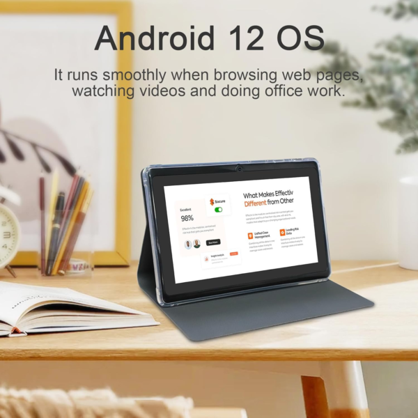7 Inch Android Tablet, 7 Inch HD IPS Touchscreent, Quad-Core, 4GB RAM 32GB ROM 1TB Expand, 2MP + 5MP Dual Camera, Wifi 6 Bluetooth 3000 Mah Battery Tab Tablet with Case. - Image 4
