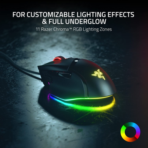 Basilisk V3 Customizable Ergonomic Gaming Mouse: Fastest Gaming Mouse Switch - Chroma RGB Lighting - 26K DPI Optical Sensor - 11 Programmable Buttons - Hyperscroll Tilt Wheel - Classic Black - Image 4