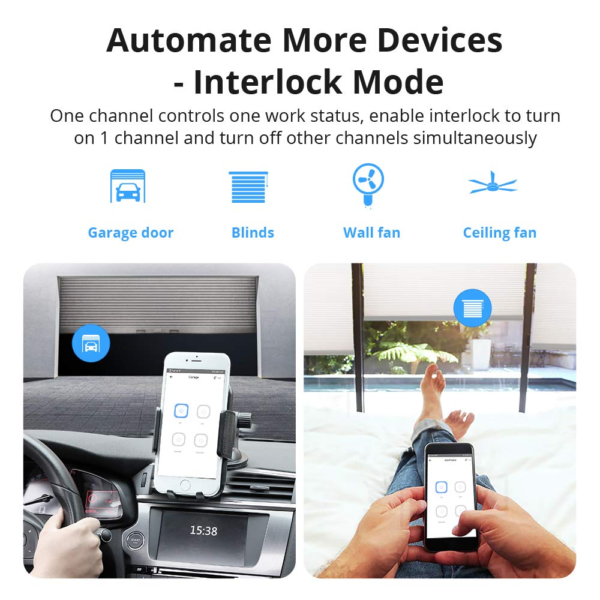 4CH R3 Smart Switch,4 Independently Channel Wifi Remote Time Switch, LAN Control, Inching/Self -Locking Mode, Works with Alexa,& Google Home - Image 3