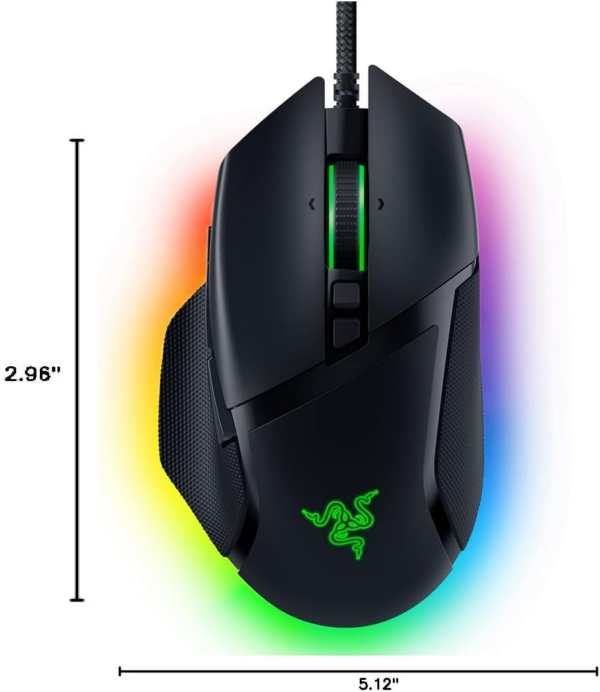 Basilisk V3 Customizable Ergonomic Gaming Mouse: Fastest Gaming Mouse Switch - Chroma RGB Lighting - 26K DPI Optical Sensor - 11 Programmable Buttons - Hyperscroll Tilt Wheel - Classic Black - Image 8