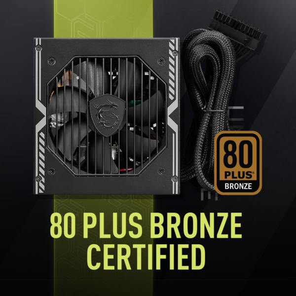 MAG A750BE Gaming Power Supply - 80 plus Bronze Certified 750W - Semi-Modular - Low Noise ATX PSU - Image 4
