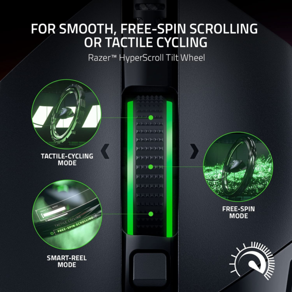 Basilisk V3 Customizable Ergonomic Gaming Mouse: Fastest Gaming Mouse Switch - Chroma RGB Lighting - 26K DPI Optical Sensor - 11 Programmable Buttons - Hyperscroll Tilt Wheel - Classic Black - Image 3