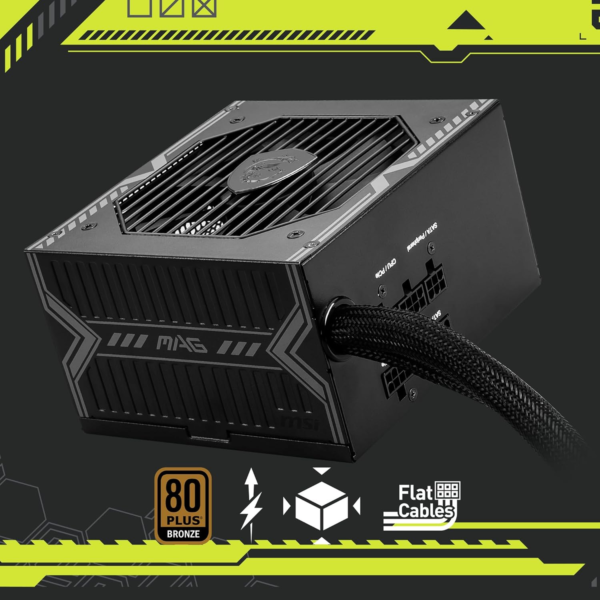 MAG A750BE Gaming Power Supply - 80 plus Bronze Certified 750W - Semi-Modular - Low Noise ATX PSU - Image 2