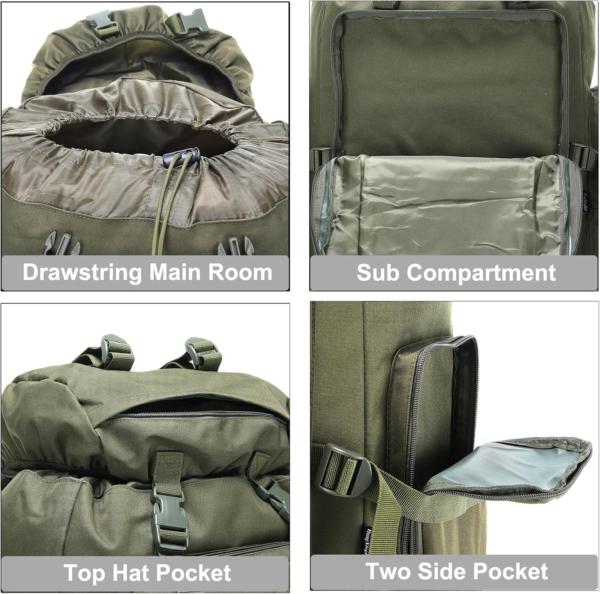 Hiking Backpack for Men 70L/100L Camping Backpack Military Rucksack Molle 3 Days Assault Pack for Climbing - Image 5