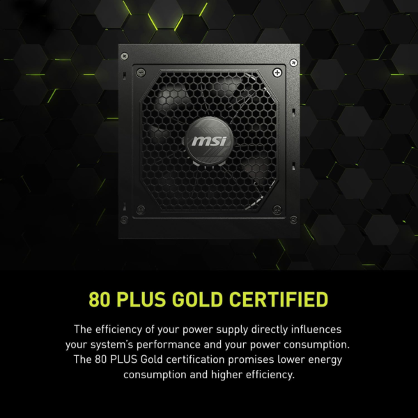 MAG A850GL PCIE 5.1 & ATX 3.1 Gaming Power Supply - Full Modular - 80 plus Gold Certified 850W - Compact Size - ATX PSU - 10 Year Warranty - Image 7
