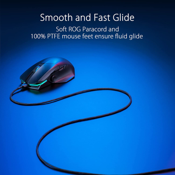 ROG Chakram X Origin Gaming Mouse, Tri-Mode Connectivity (2.4Ghz RF, Bluetooth, Wired), 36000 DPI Sensor, 11 Programmable Buttons, Detachable Joystick, Paracord Cable, Black - Image 5