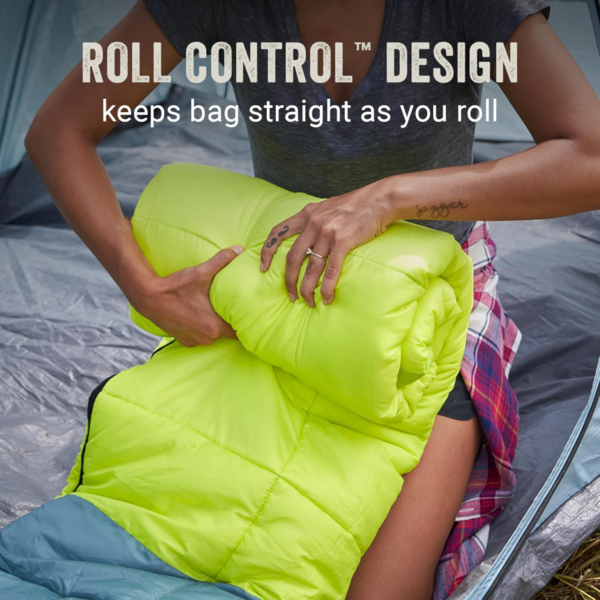 Kompact Cool-Weather Sleeping Bag, 20°F/30°F/40°F Adult Sleeping Bag with Heat Retention, Stuff Sack, & Snag-Free Zipper - Image 4