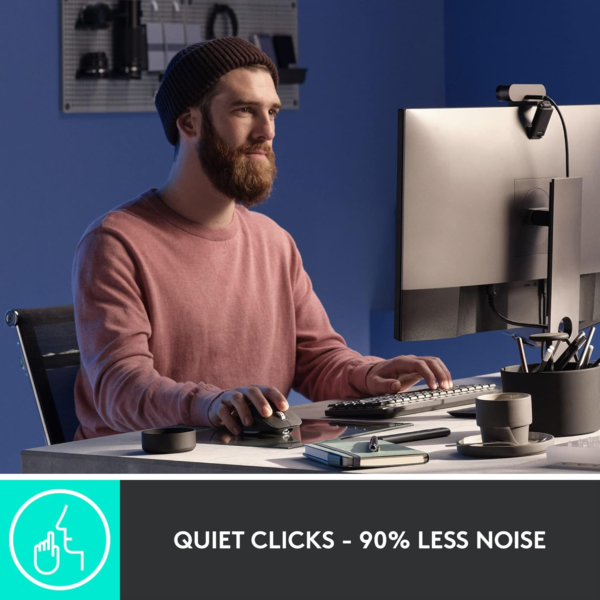 MX Master 3S - Wireless Performance Mouse with Ultra-Fast Scrolling, Ergo, 8K DPI, Track on Glass, Quiet Clicks, USB-C, Bluetooth, Windows, Linux, Chrome - Pale Grey - Image 4