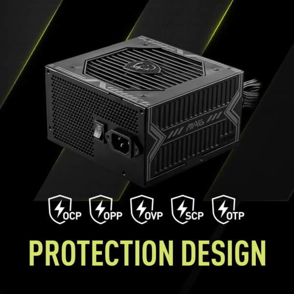 MAG A750BE Gaming Power Supply - 80 plus Bronze Certified 750W - Semi-Modular - Low Noise ATX PSU - Image 5