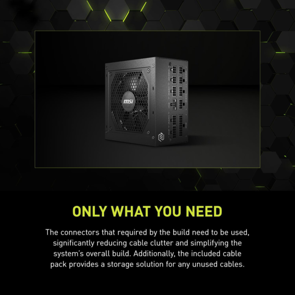 MAG A850GL PCIE 5.1 & ATX 3.1 Gaming Power Supply - Full Modular - 80 plus Gold Certified 850W - Compact Size - ATX PSU - 10 Year Warranty - Image 9