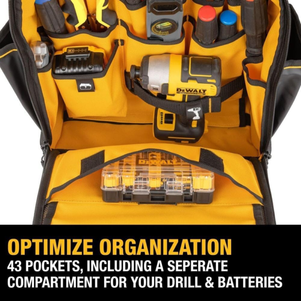 Tool Backpack, Tool Storage and Organization, Durable and Water Resistant (DWST560102) - Image 3
